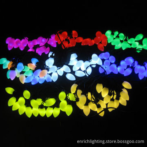 Christmas string lights, green, blue, white, red, yellow, EGB